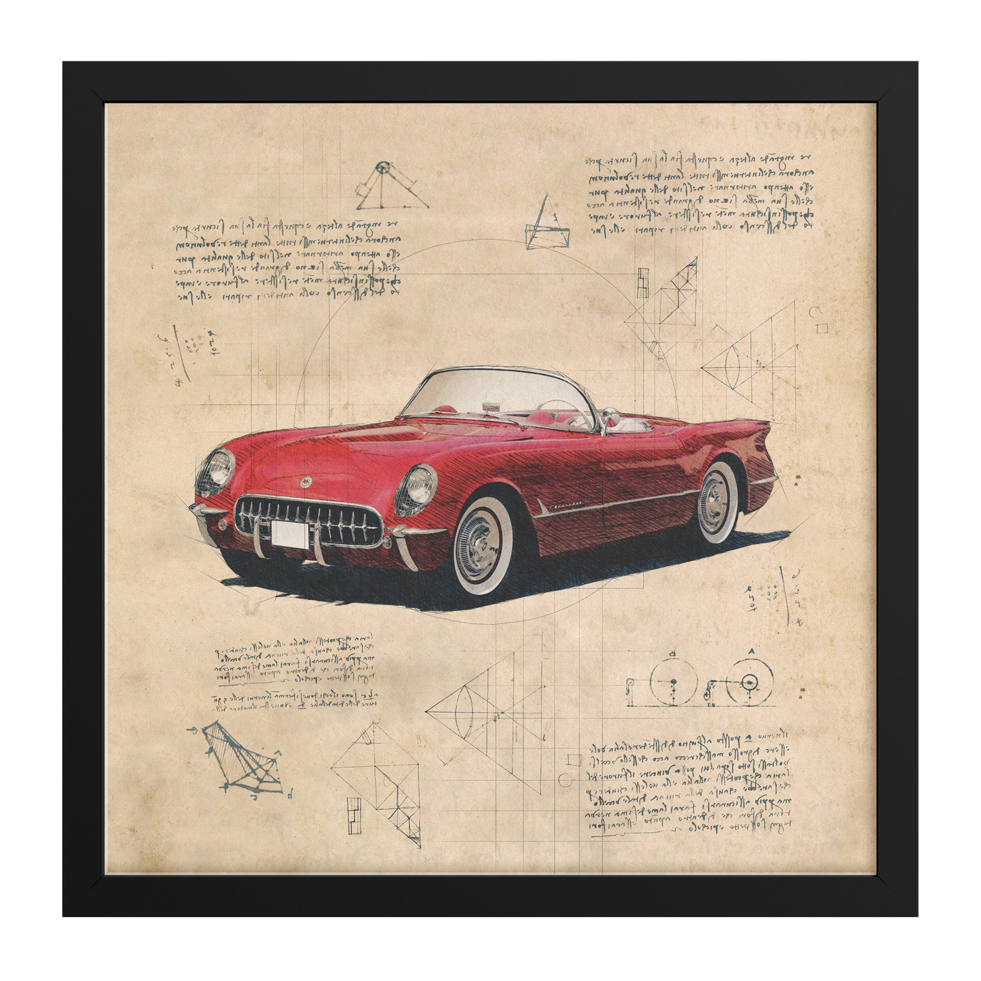1953 Chevrolet Corvette - Retro Car Design Framed Art Print