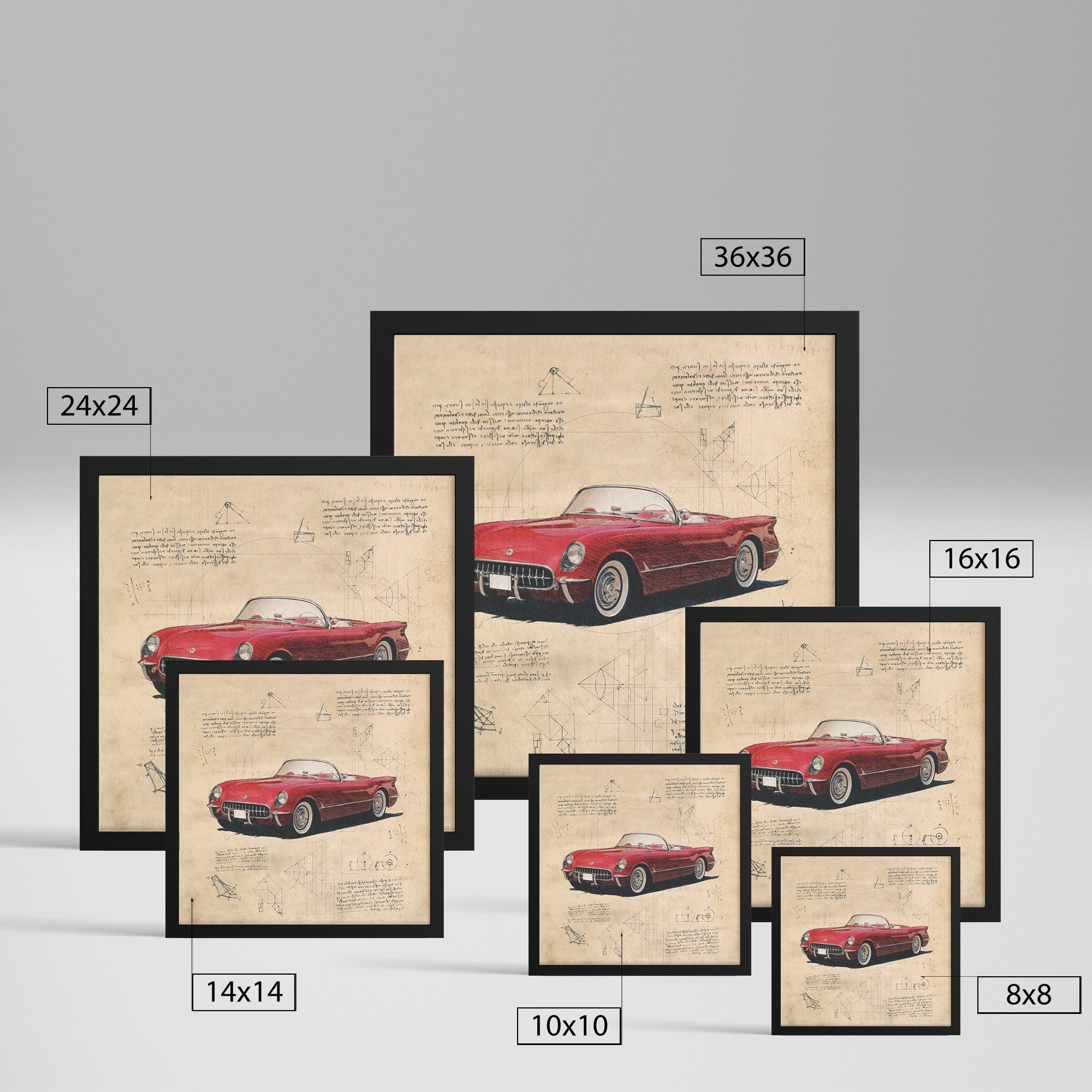 1953 Chevrolet Corvette - Retro Car Design Framed Art Print