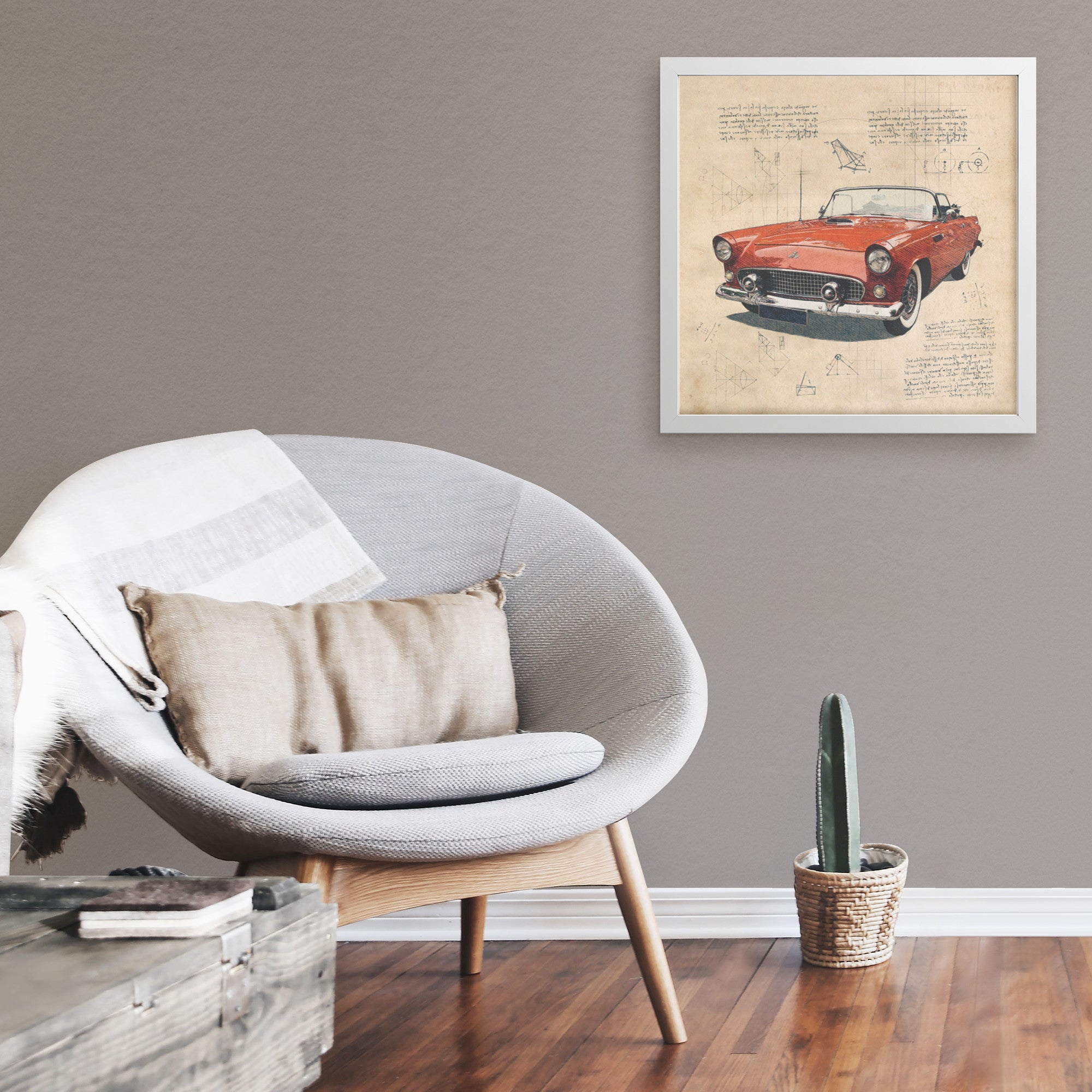 1955 Ford Thunderbird - Retro Car Design Framed Art Print
