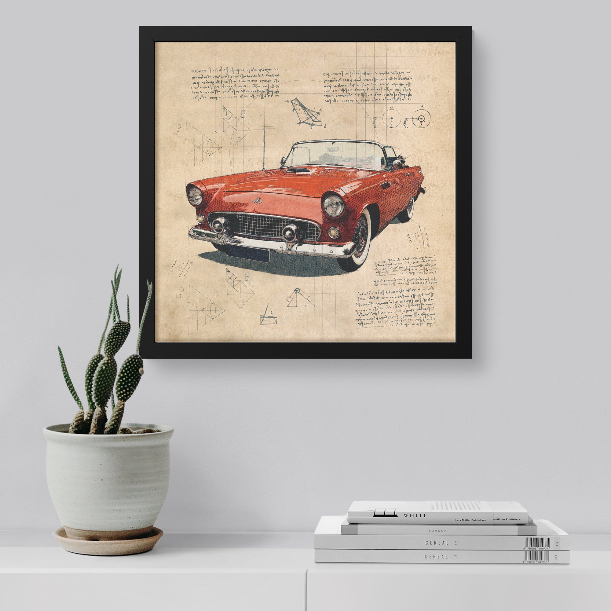 1955 Ford Thunderbird - Retro Car Design Framed Art Print
