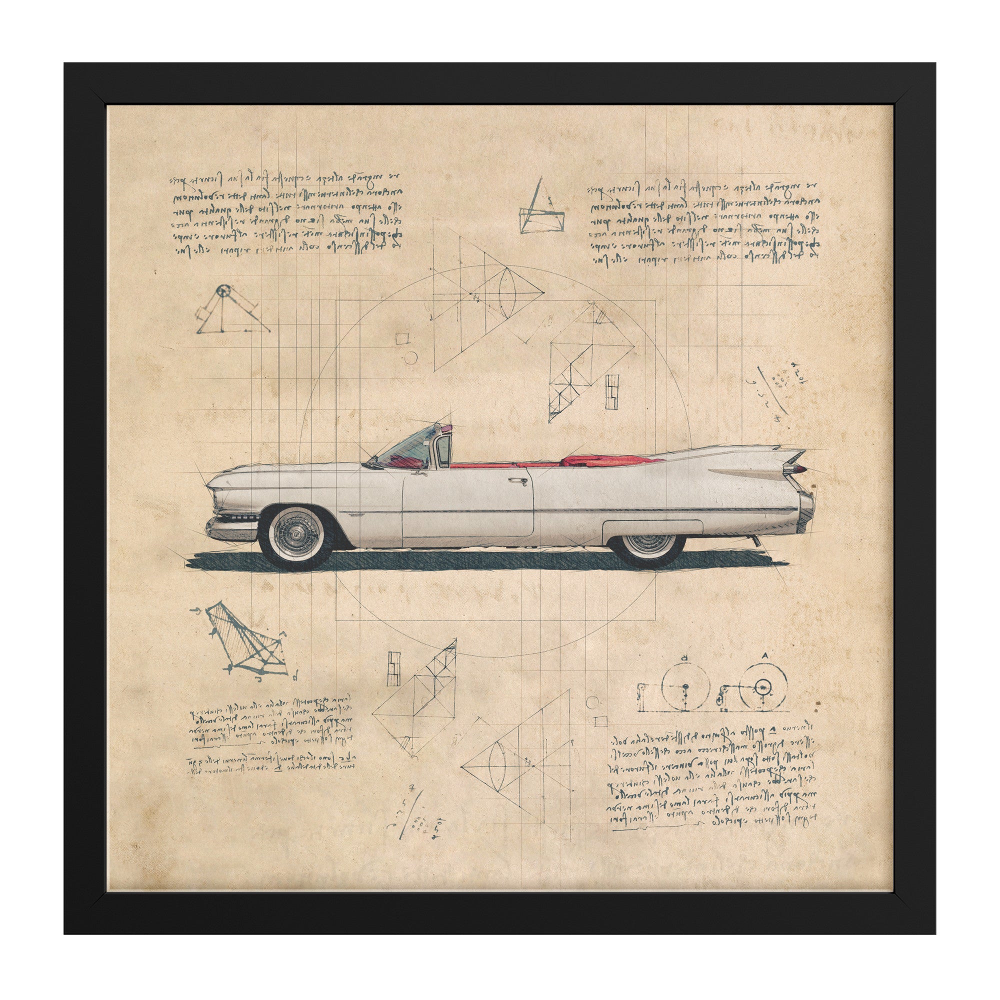 1959 Cadillac Eldorado Biarritz - Retro Car Design Framed Art Print