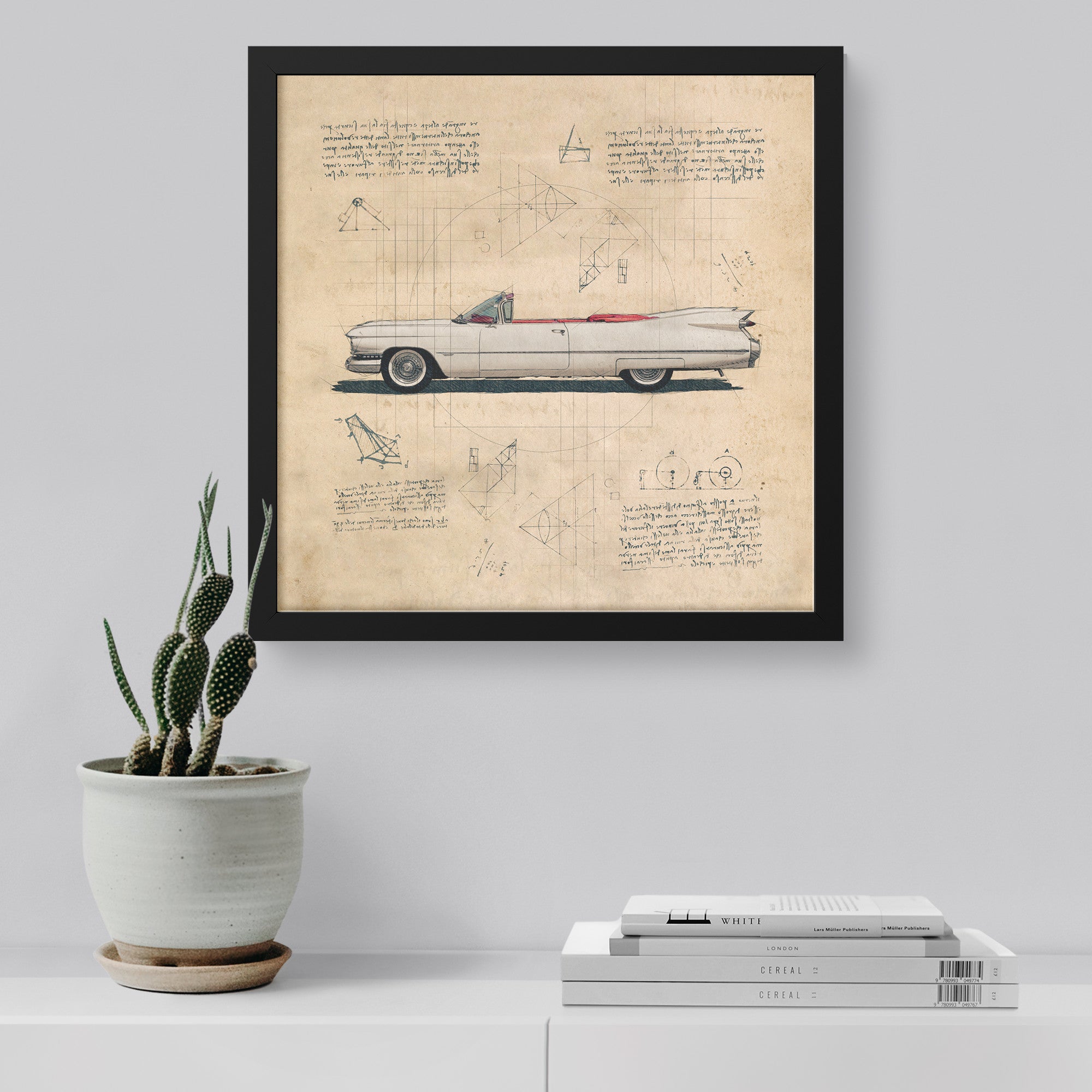 1959 Cadillac Eldorado Biarritz - Retro Car Design Framed Art Print