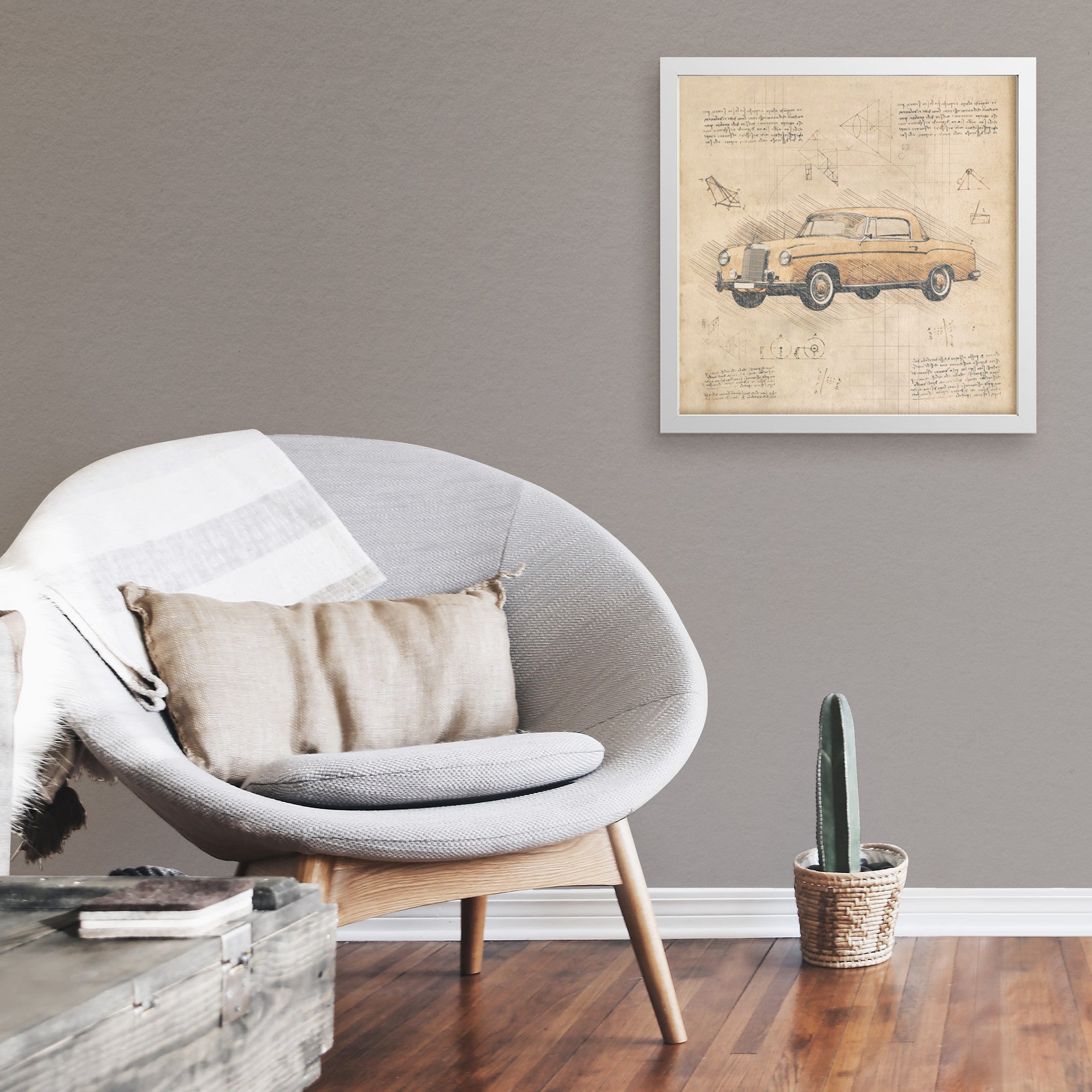 1959 Mercedes-Benz 220SE Coupe - Retro Car Design Framed Art Print