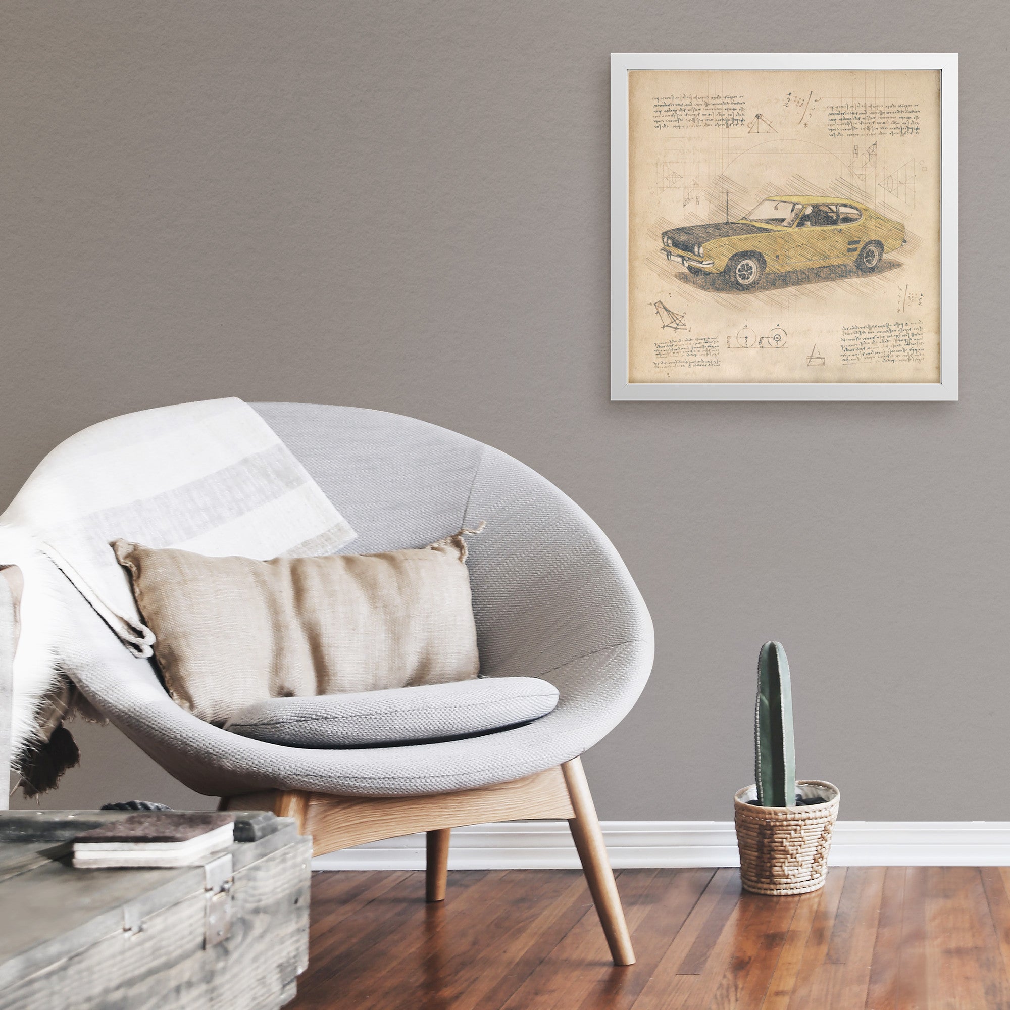 1970 Ford Capri Mk1 - Retro Car Design Framed Art Print