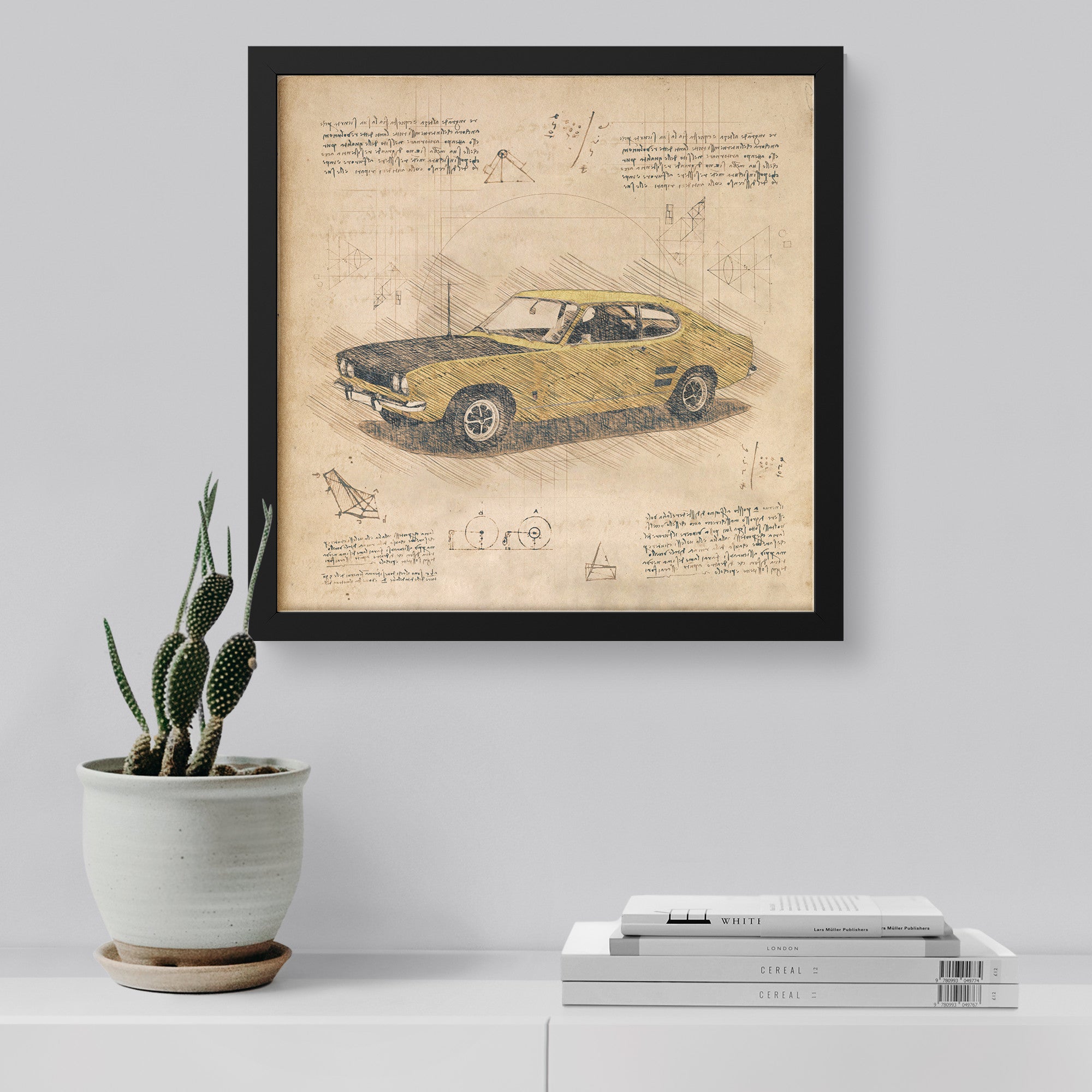 1970 Ford Capri Mk1 - Retro Car Design Framed Art Print