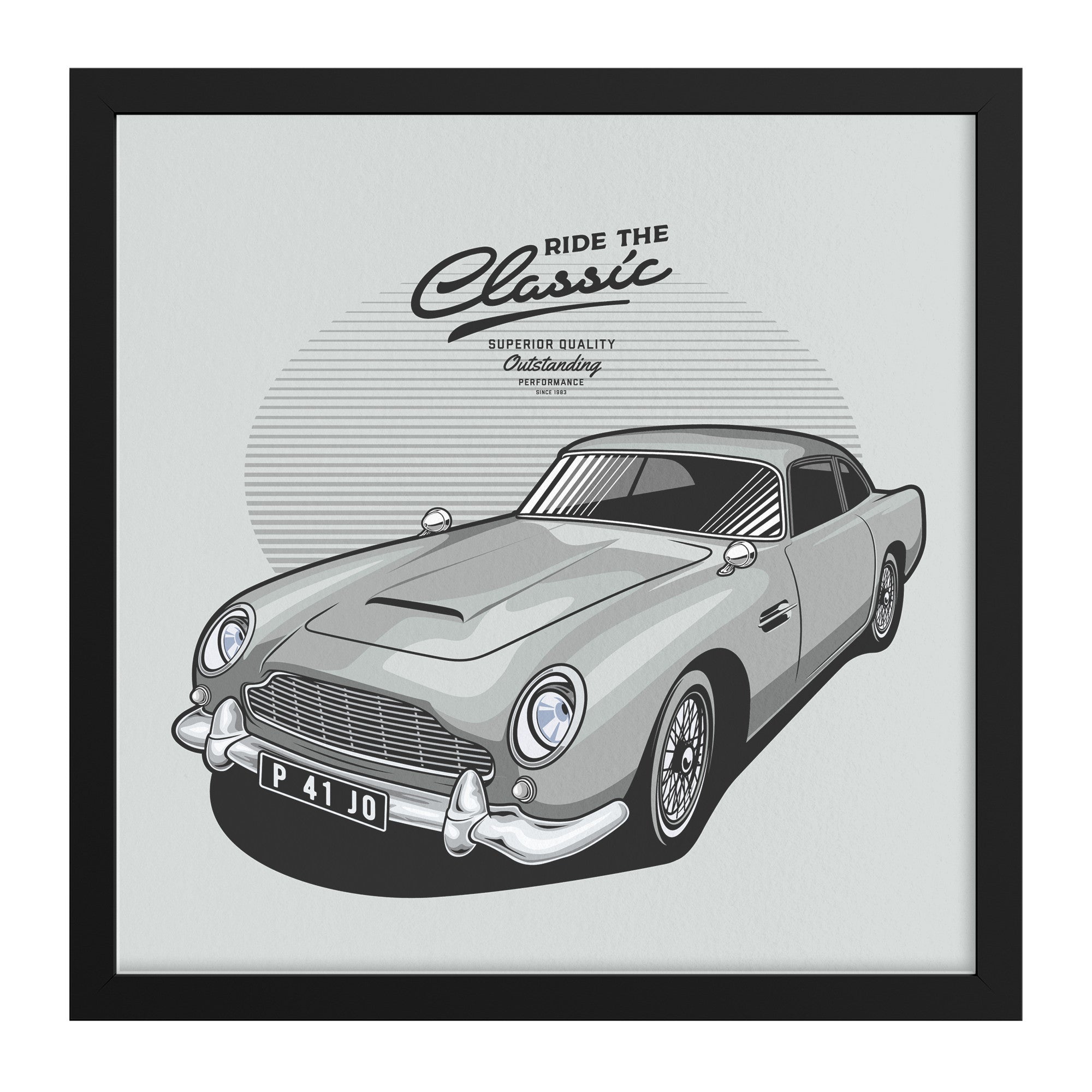 Aston Martin DB5 Framed Art - Vintage Car Print
