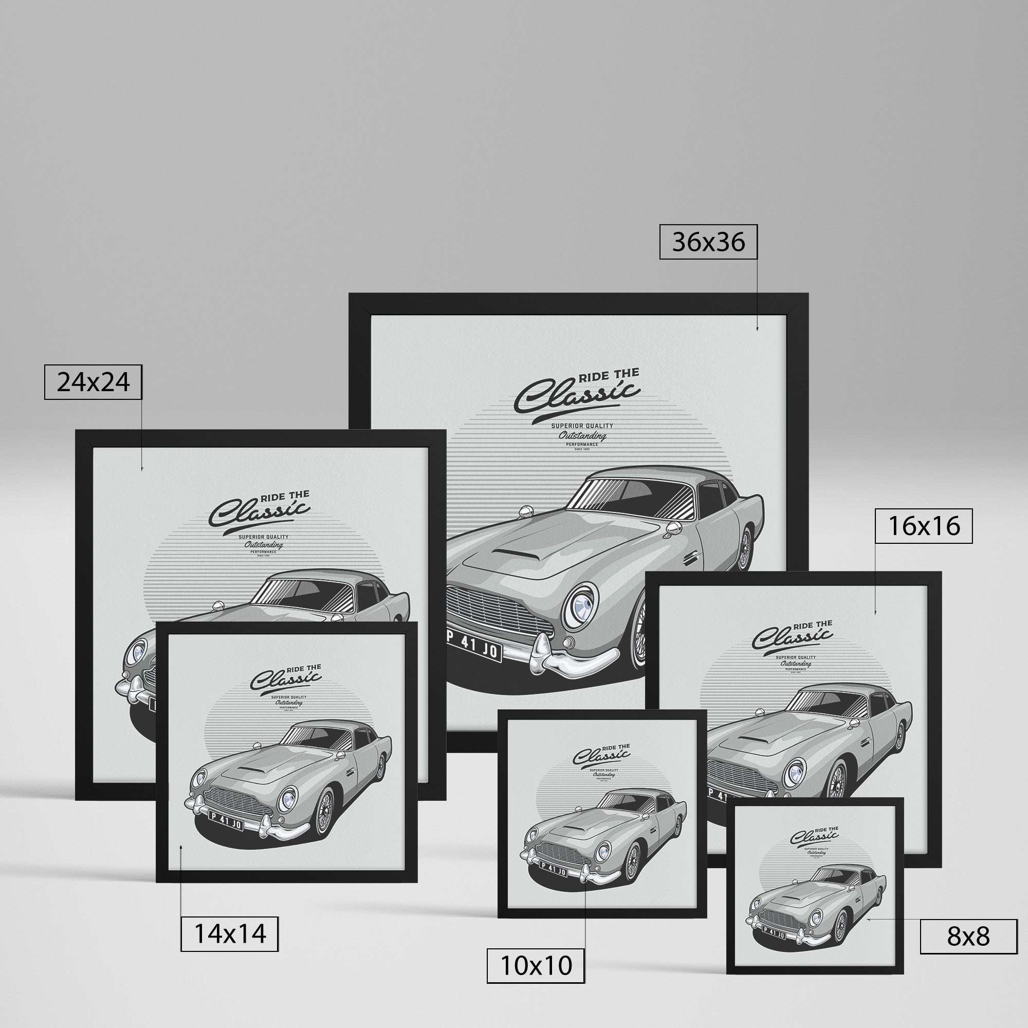 Aston Martin DB5 Framed Art - Vintage Car Print