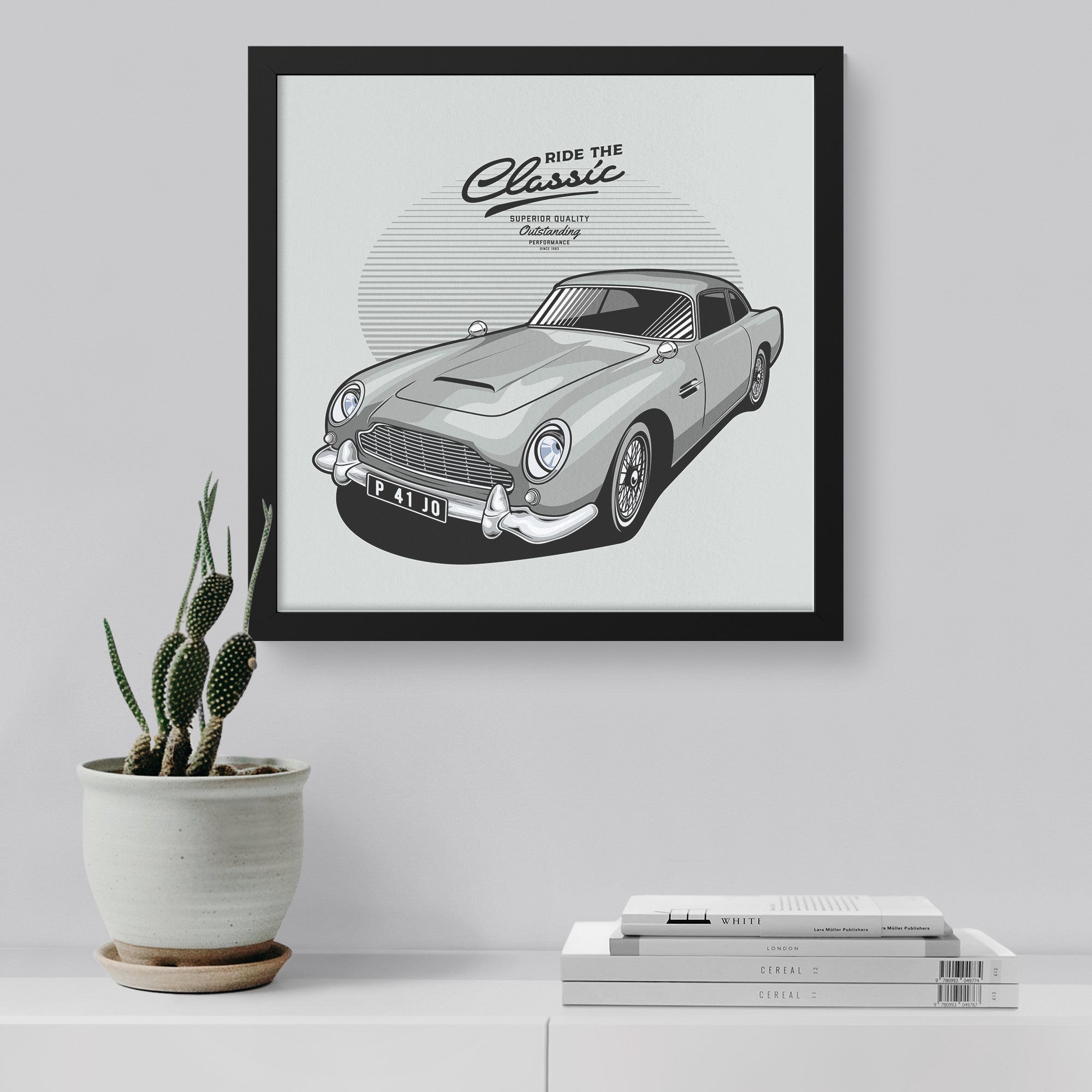 Aston Martin DB5 Framed Art - Vintage Car Print