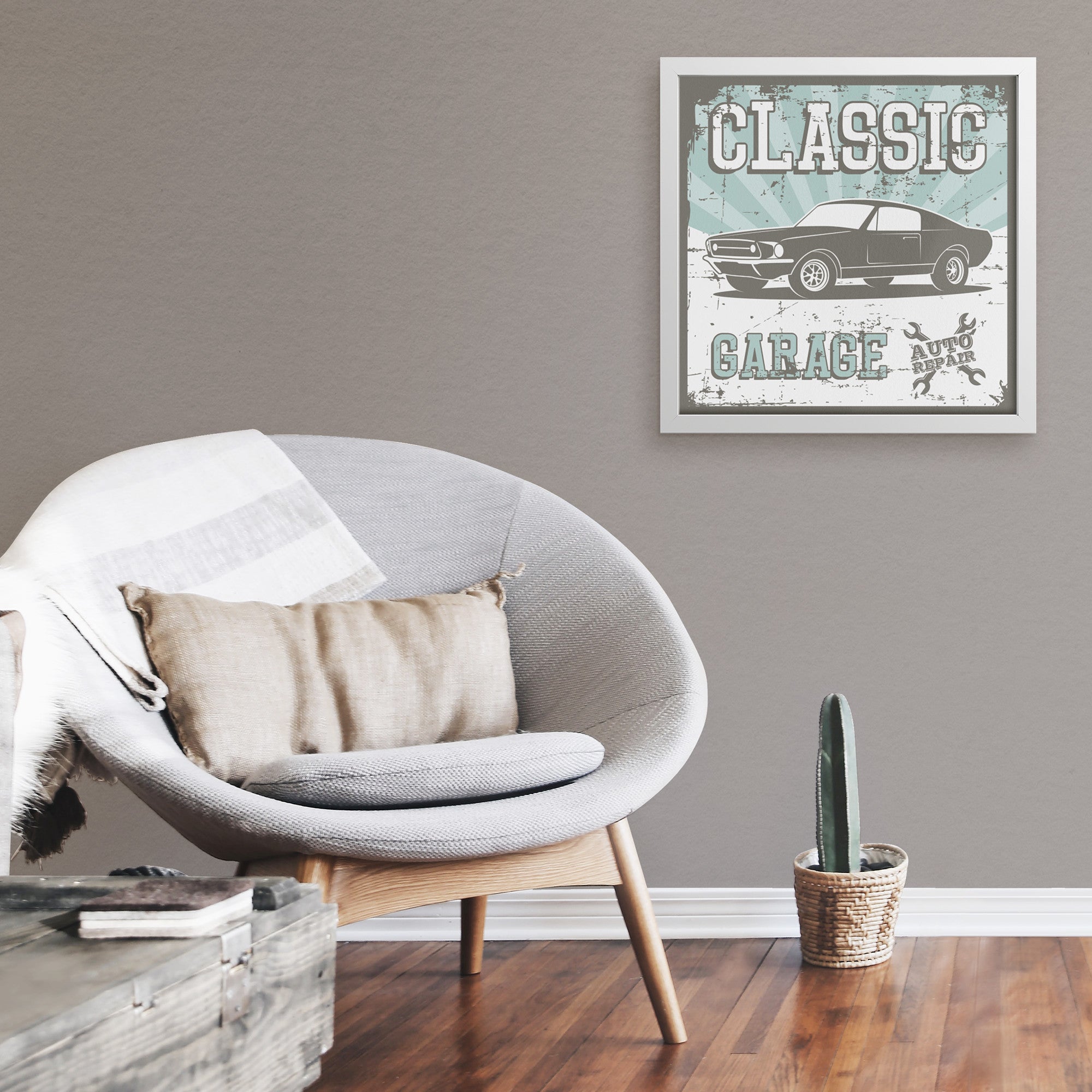 Classic Garage Framed Art - Retro Auto Repair Sign Print