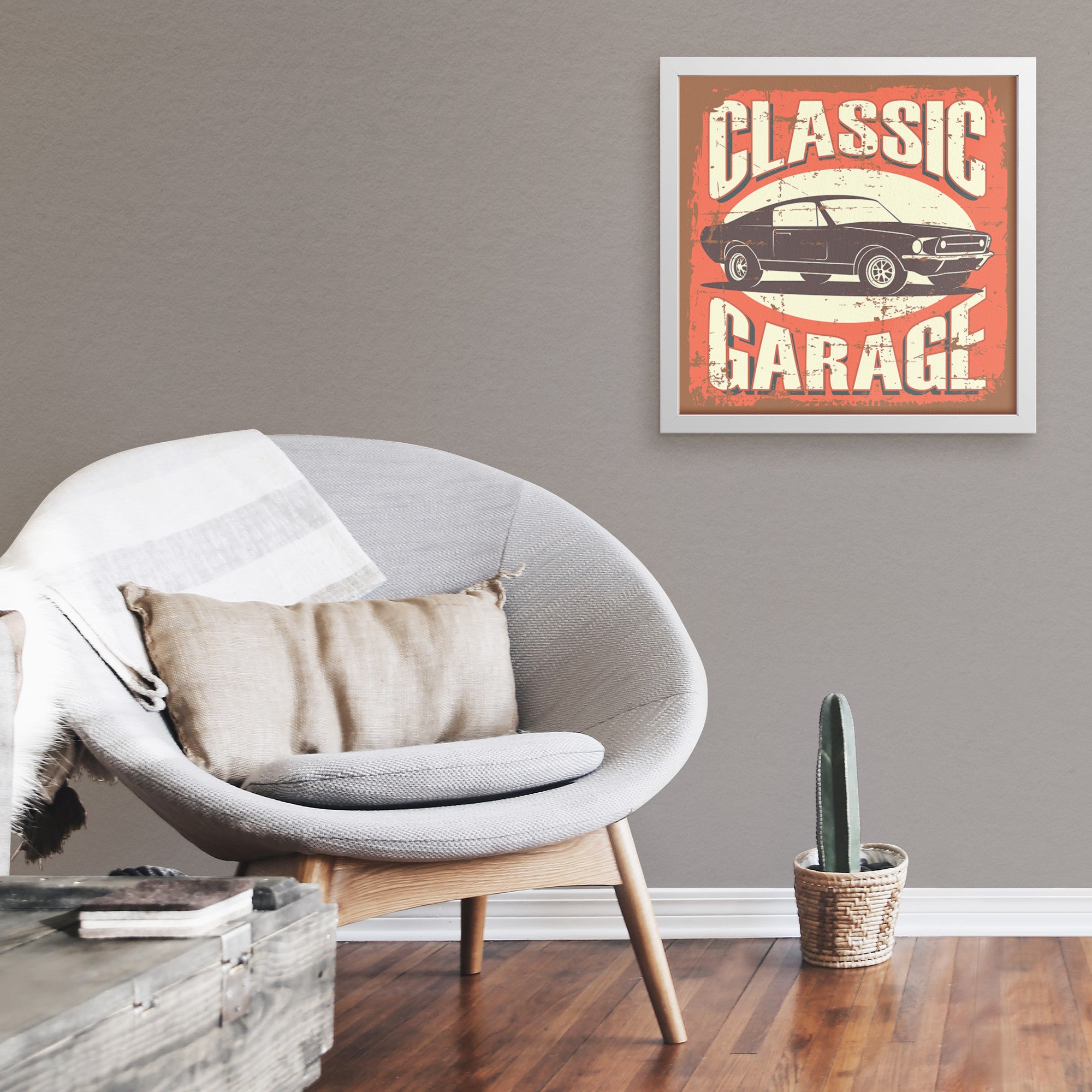 Classic Garage Framed Art - Vintage Style Print