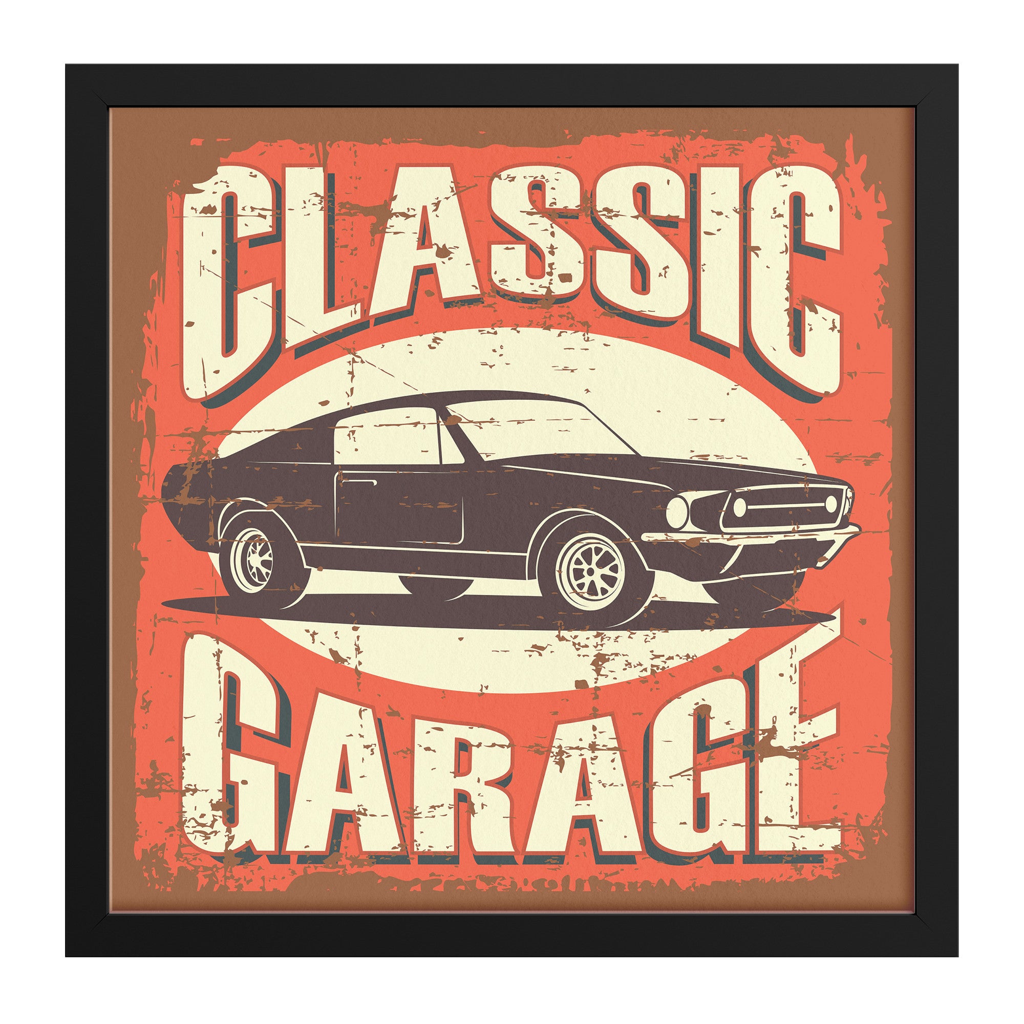 Classic Garage Framed Art - Vintage Style Print
