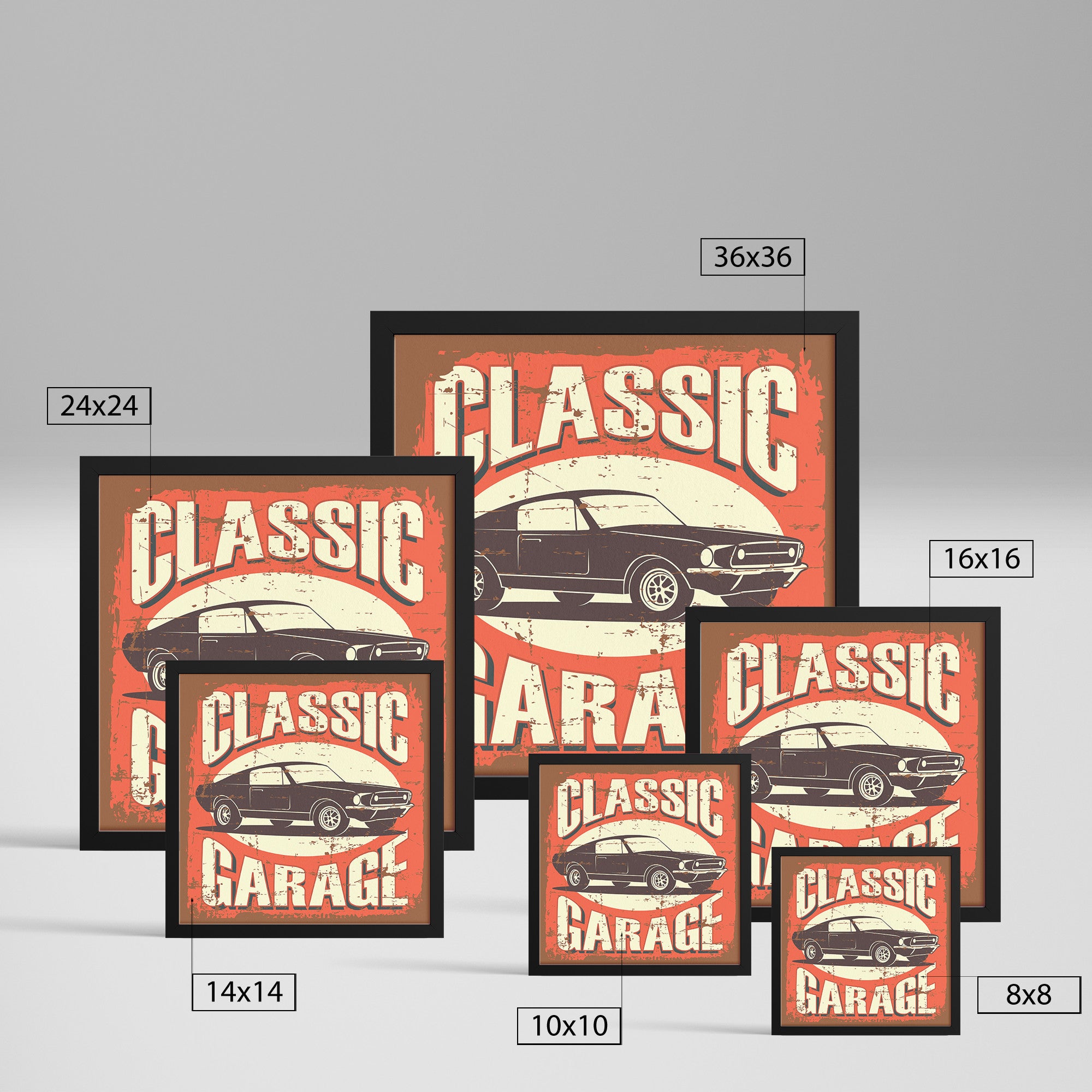 Classic Garage Framed Art - Vintage Style Print