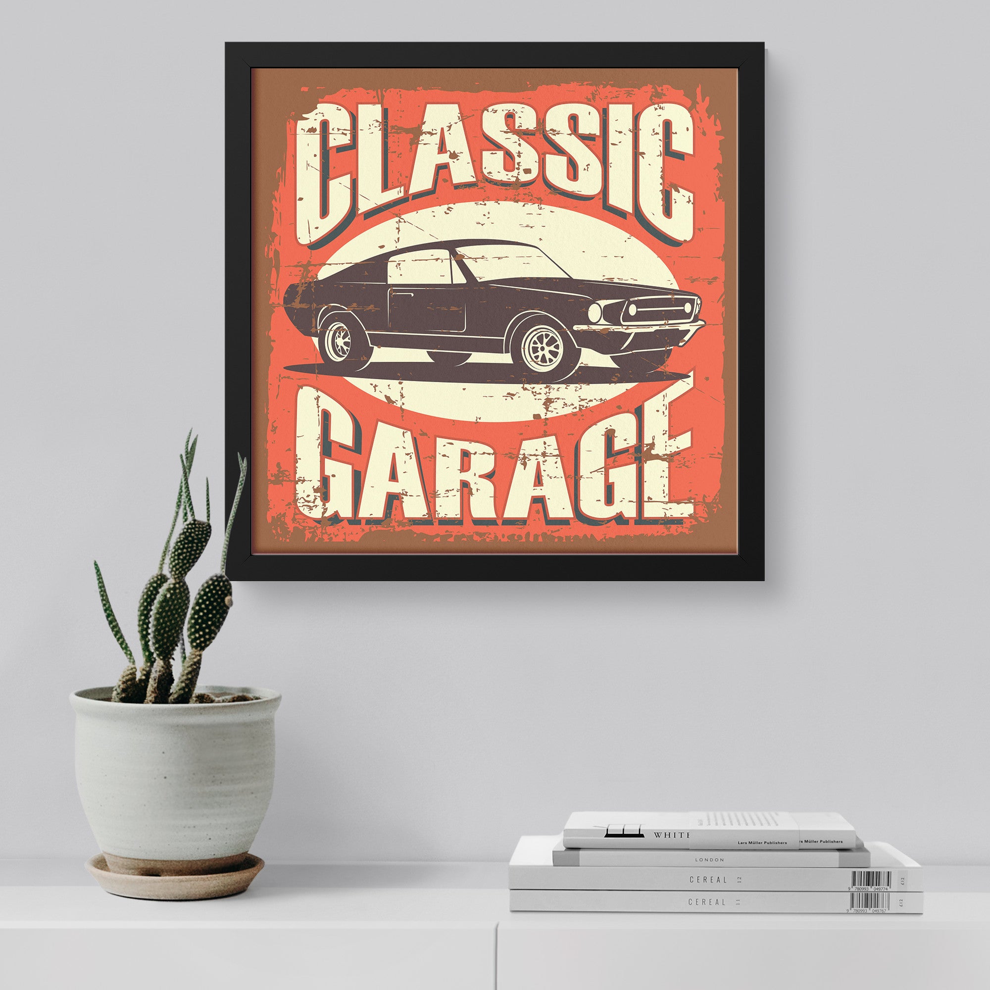 Classic Garage Framed Art - Vintage Style Print