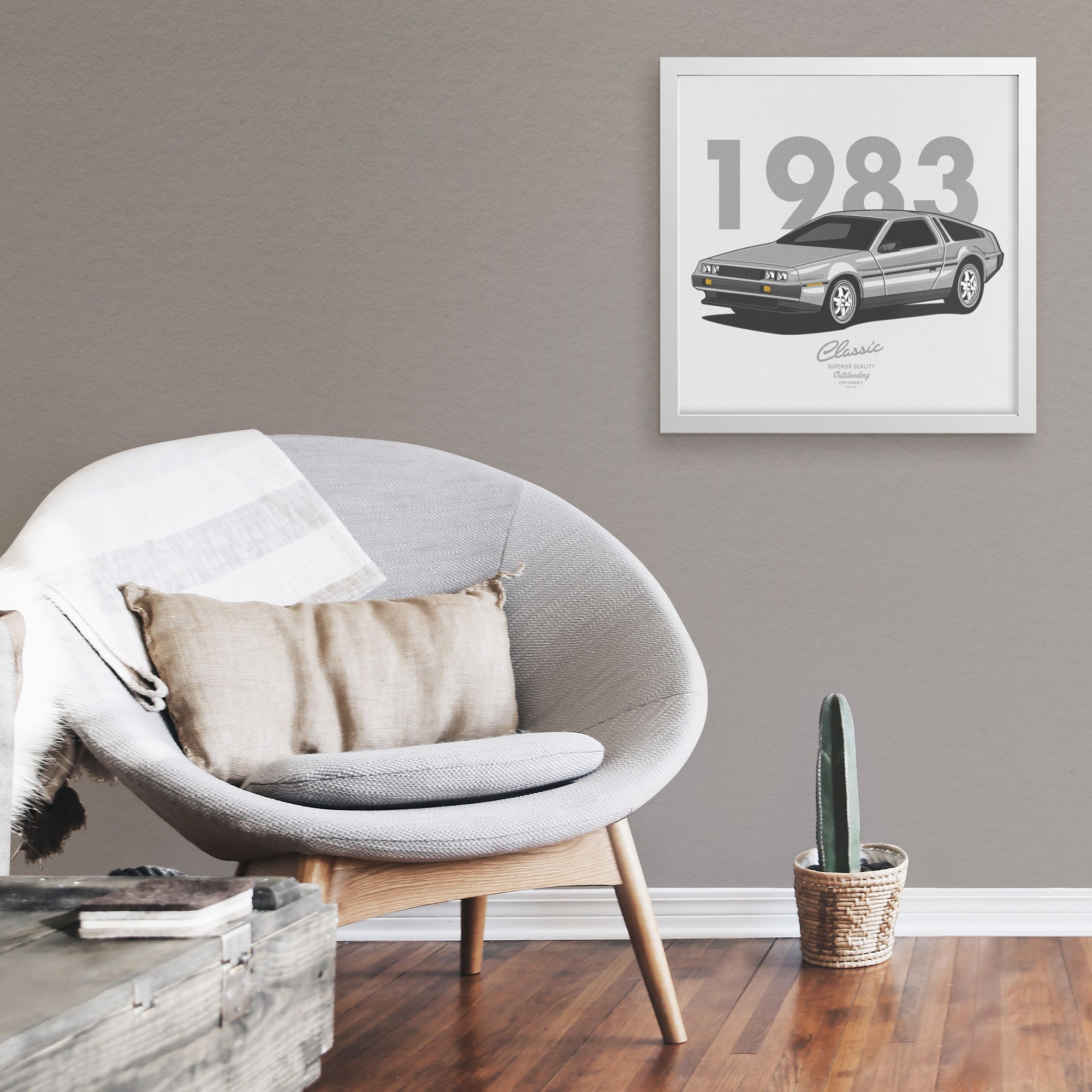 DeLorean DMC-12 Framed Art - 1983 Classic Print