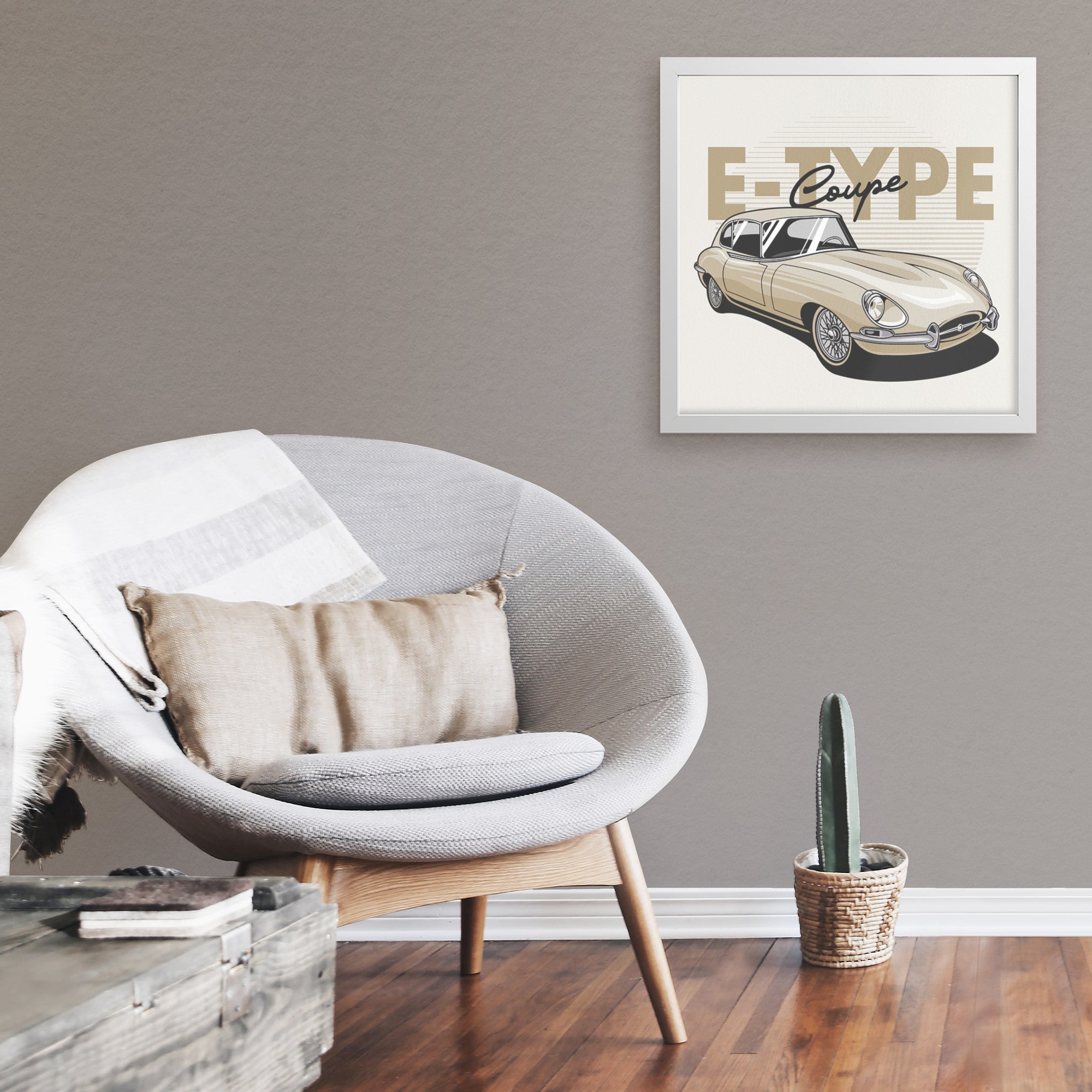 Jaguar E-Type Coupe Framed Art - Classic Elegance Print