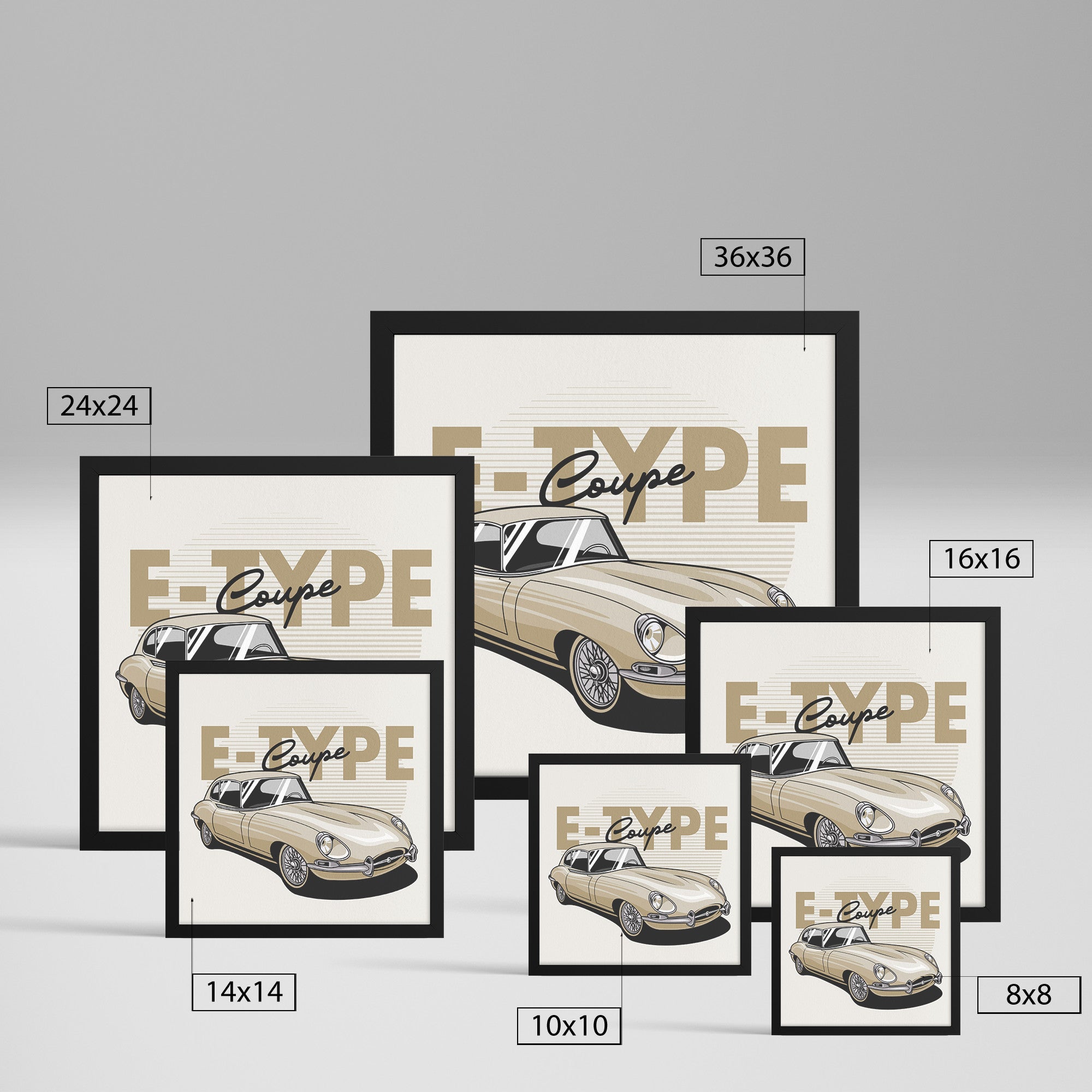 Jaguar E-Type Coupe Framed Art - Classic Elegance Print