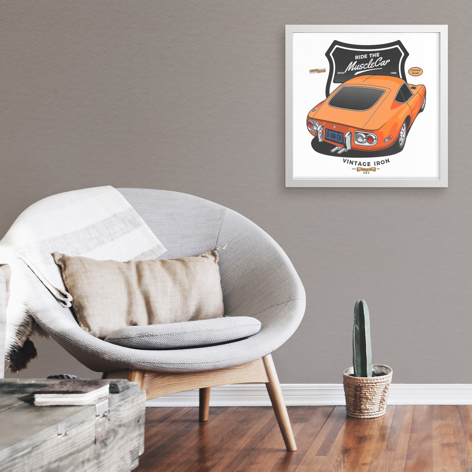 Toyota 2000GT Framed Art - Vintage Iron Muscle Car Print